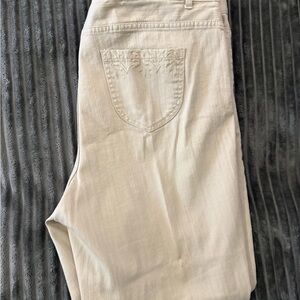 Christopher & Banks Cream Jeans Size 16